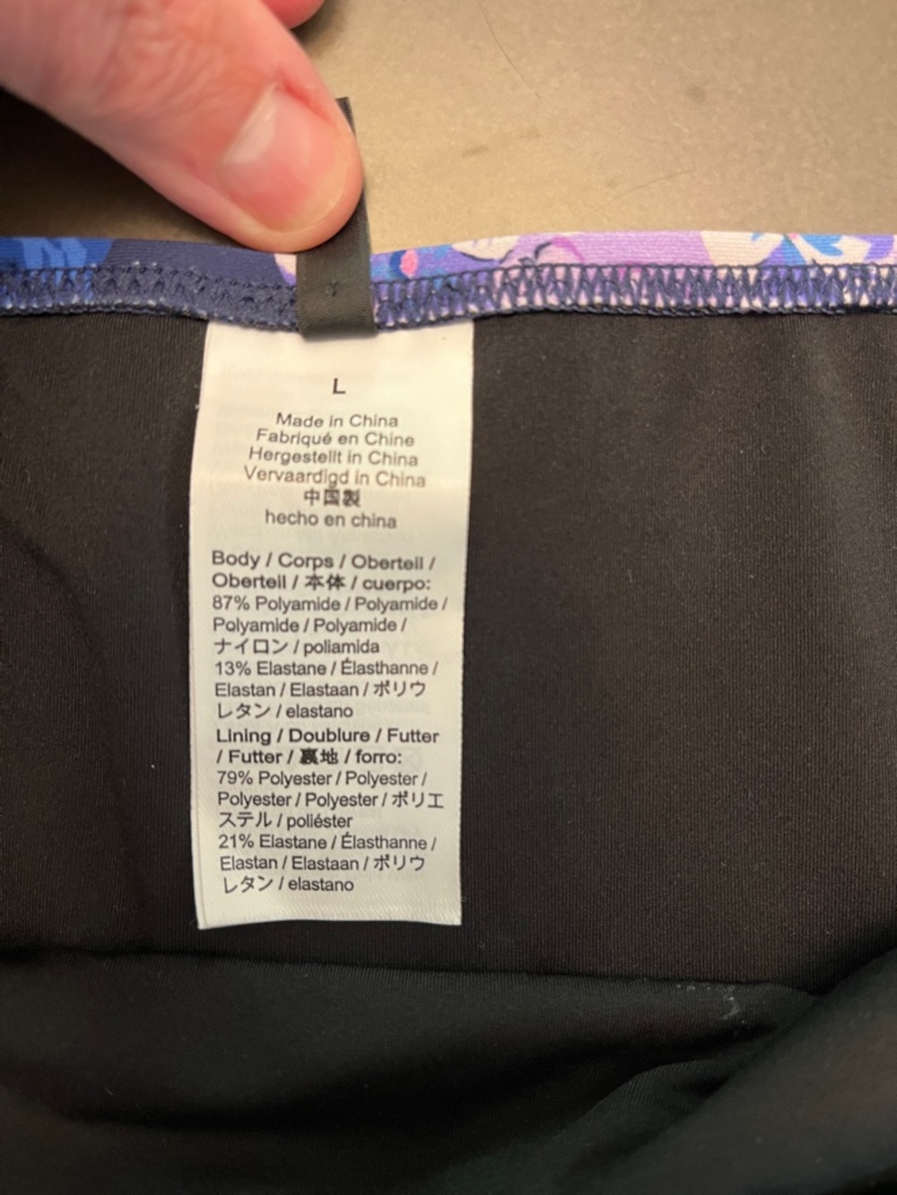 J. Crew Navy Purple Floral Bikini Size Large - Picture 3 of 4